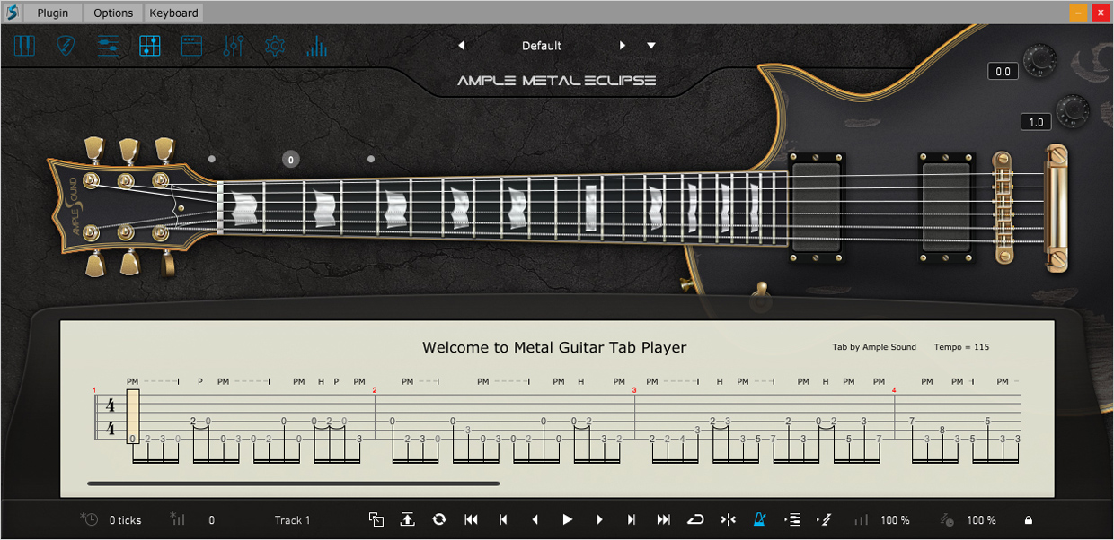 Ample Guitar Eclipse III Tab Reader GUI