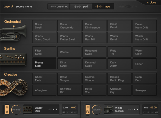 Analog Brass and Winds Sources GUI