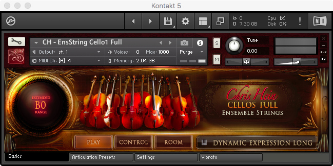 Cello GUI Screen