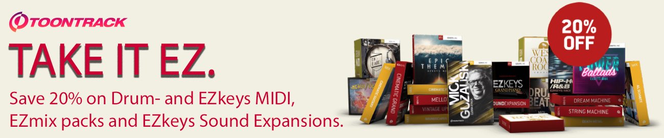 Banner Toontrack: Take It EZ - 20% OFF