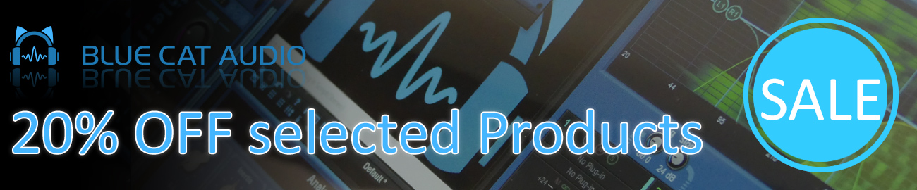 Banner Blue Cat Audio - 20% OFF selected Products!