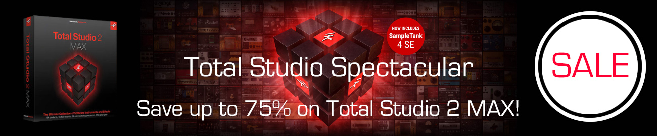 Banner IK Multimedia: Up to 75% OFF Total Studio 2 MAX