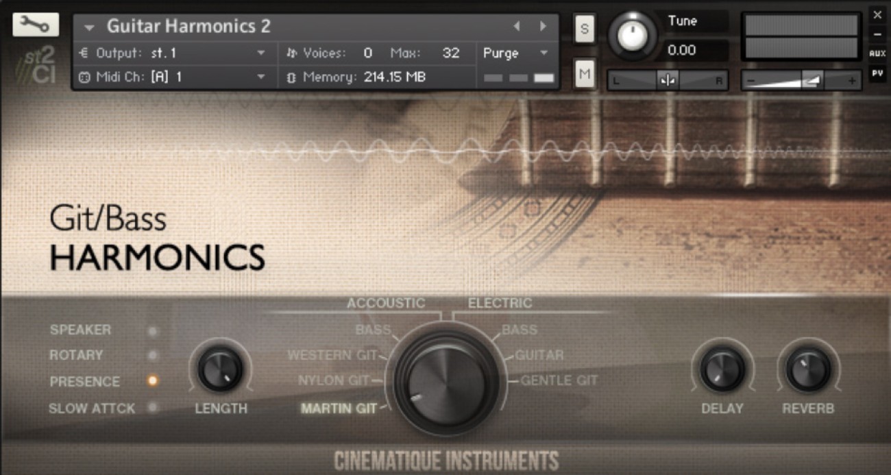 Harmony v2. Guitar Harmonics. Harmony Guitar LP. Cinematique instruments - Lute v2. Cinematique instruments - Ronroco v2.