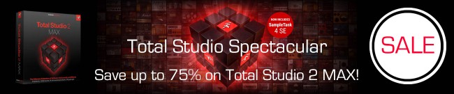 Banner IK Multimedia: Up to 75% OFF Total Studio 2 MAX