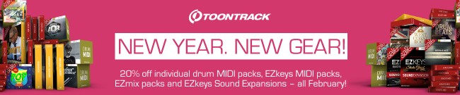 Banner Toontrack - New Year - New Gear - 20% Off