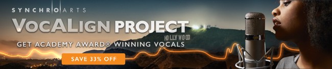 Banner Synchro Arts - 33% Off VocAlign Project