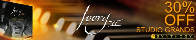 Banner Synthogy Ivory II Studio Grands Sale