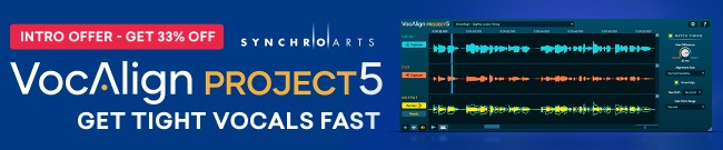 Banner Synchro Arts - 33% Off VocAlign Project 5