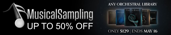 Banner Musical Sampling - Orchestral Sale - Up to 50% Off