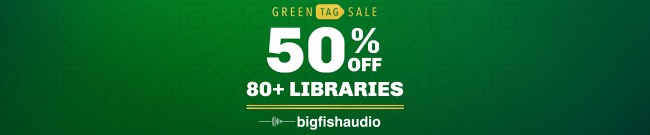 Banner Big Fish Audio - Green Tag Sale