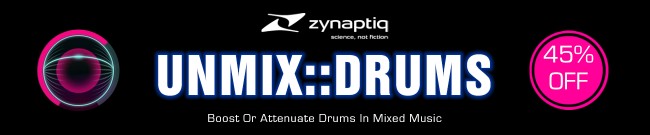 Banner Zynaptiq - 45% OFF Unmix::Drums