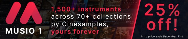Banner Cinesamples: Musio 1 Perpetual License Offer