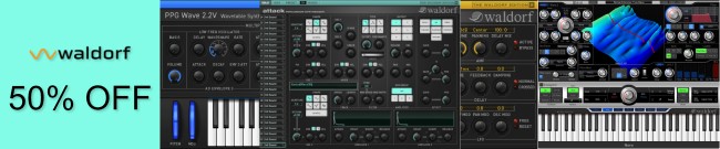 Banner Waldorf - 50% off select Synths