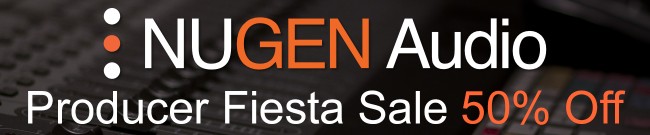 Banner NUGEN Producer Fiesta Sale 50% Off