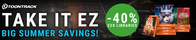 Banner Toontrack Take It EZ - 40% Off EZX Expansions