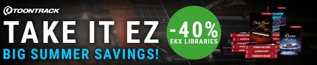 Banner Toontrack Take It EZ - 40% Off EKX Expansions
