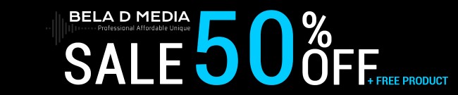 Banner Bela D Media: 50% Off + Free Product