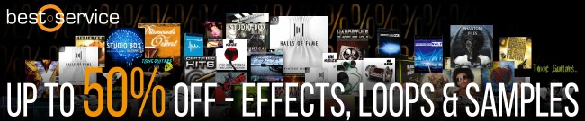 Banner Best Service: 50% Off FX, Loops & Samples