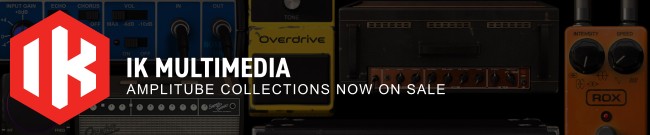 Banner IK Multimedia: AmpliTube Collections Sale