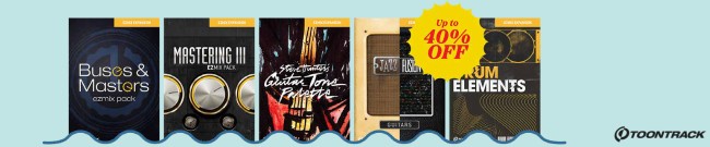 Banner Toontrack - Up to 40% Off Packs