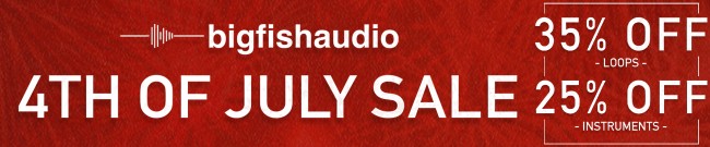 Banner Big Fish Audio 4th of July Sale