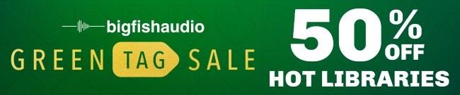 Banner Big Fish Audio - Green Tag Sale - 50% Off