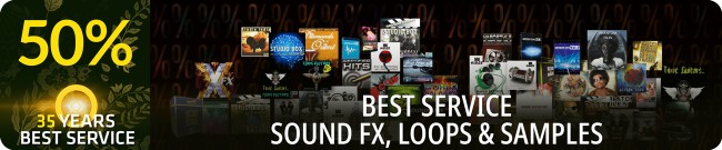 Banner 35th Anniversary - 50% Off FX, Loops & Samples
