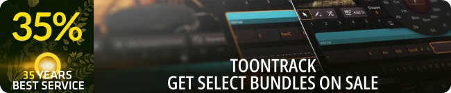 Banner Toontrack Exclusive Offer: 35% Off