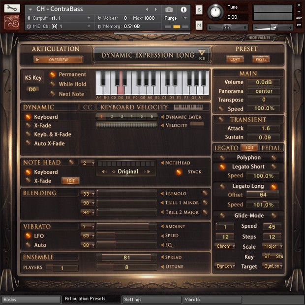 Solo Contrabass GUI Screen 01