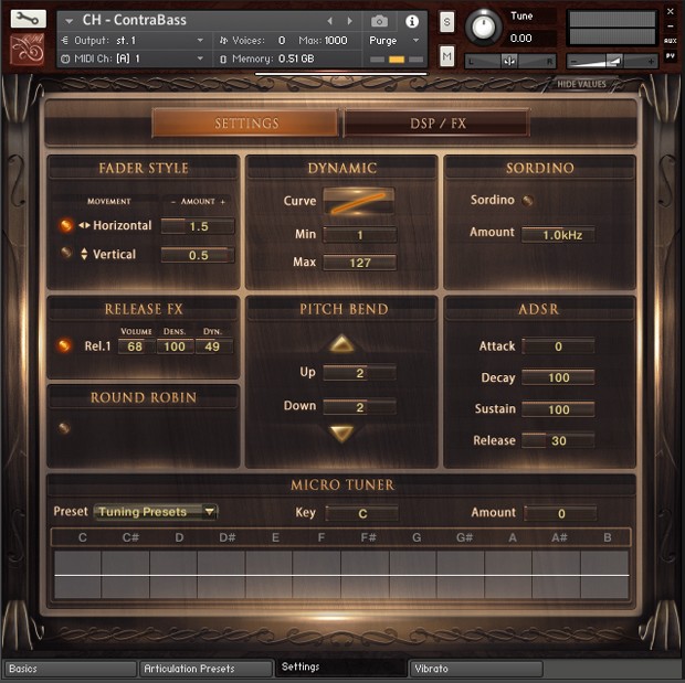 Solo Contrabass GUI Screen 02