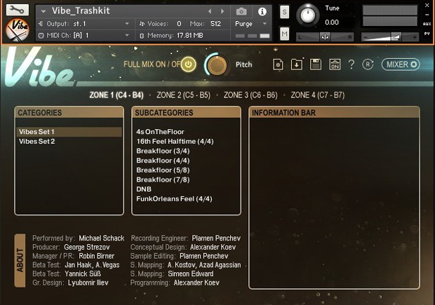 Vibe Instant Drumkit GUI Screen 2