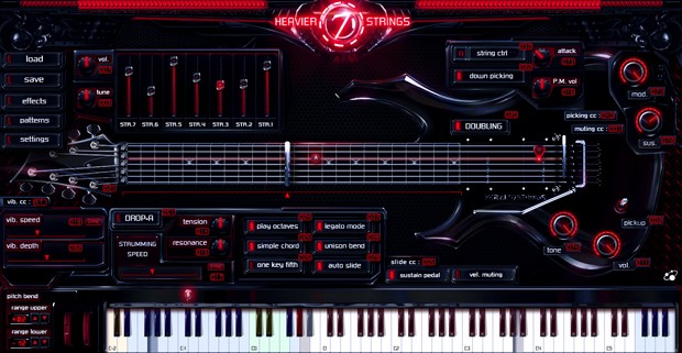 Heavier7Strings Main GUI Screen