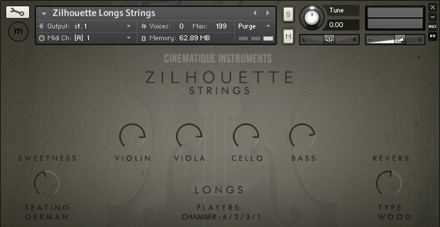 Zilhouette Strings GUI
