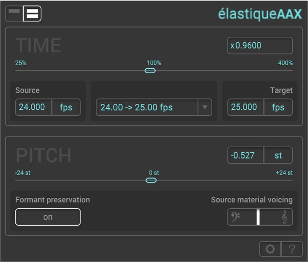 élastiqueAAX GUI Screen