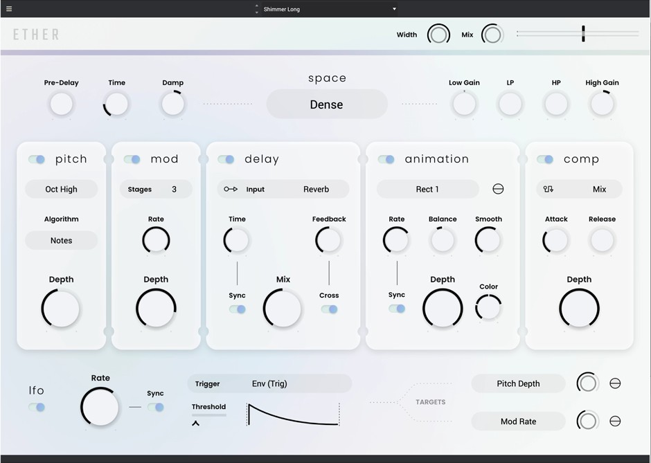 AIR Ether Reverb GUI Screen