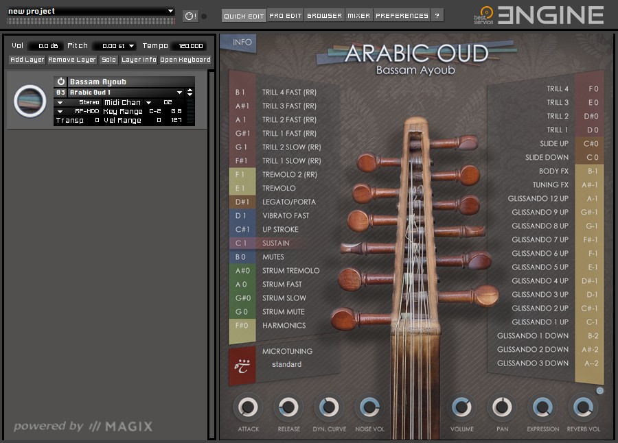 Arabic Oud GUI Screen