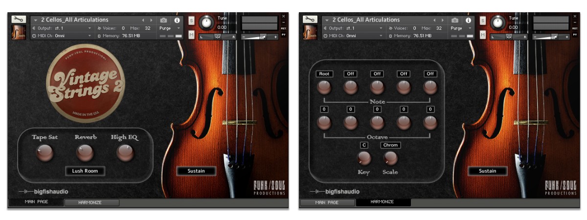 Vintage Strings 2 GUI Screens