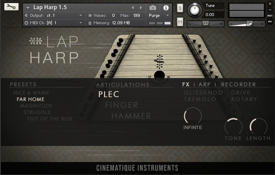 Lap Harp 1.5 GUI