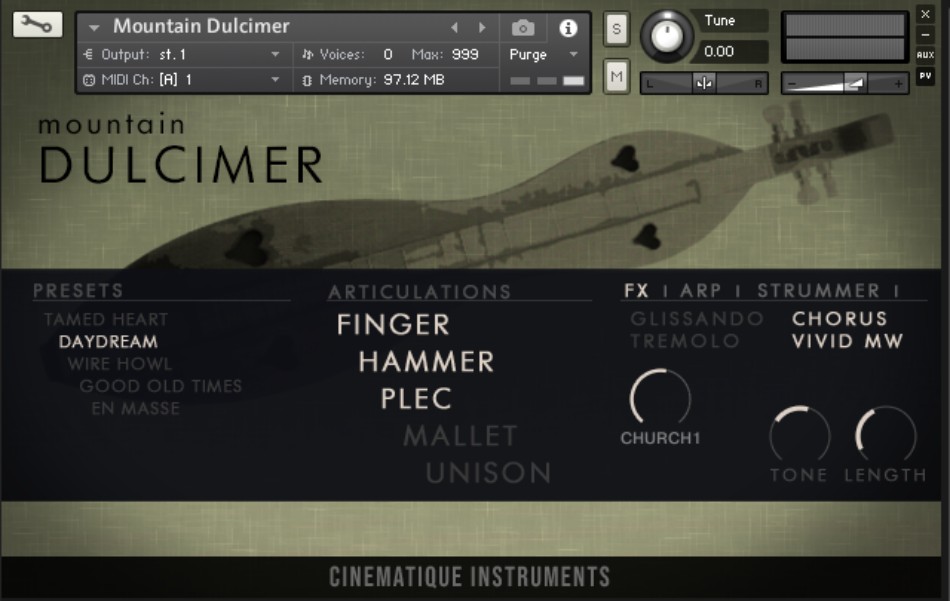 Mountain Dulcimer gui