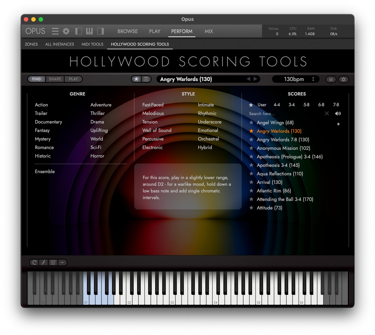 Hollywood Scoring Tools Find GUI