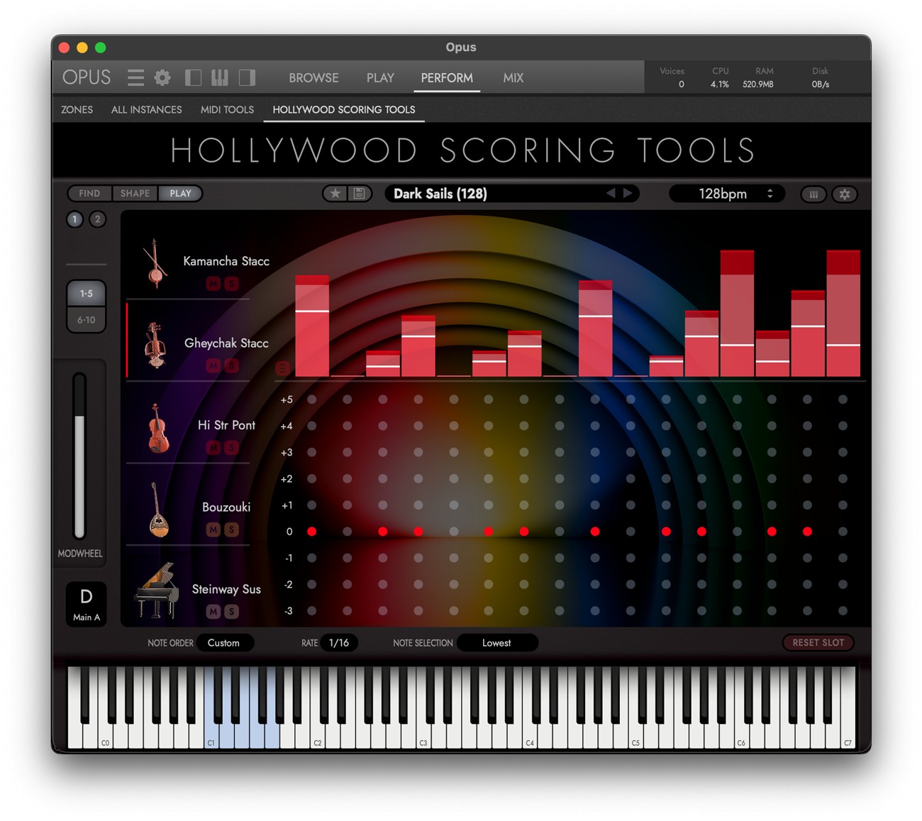Hollywood Scoring Tools Play GUI