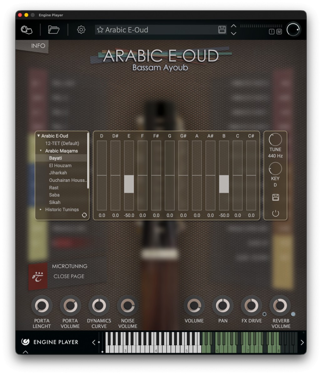 E-Oud Microtuning GUI