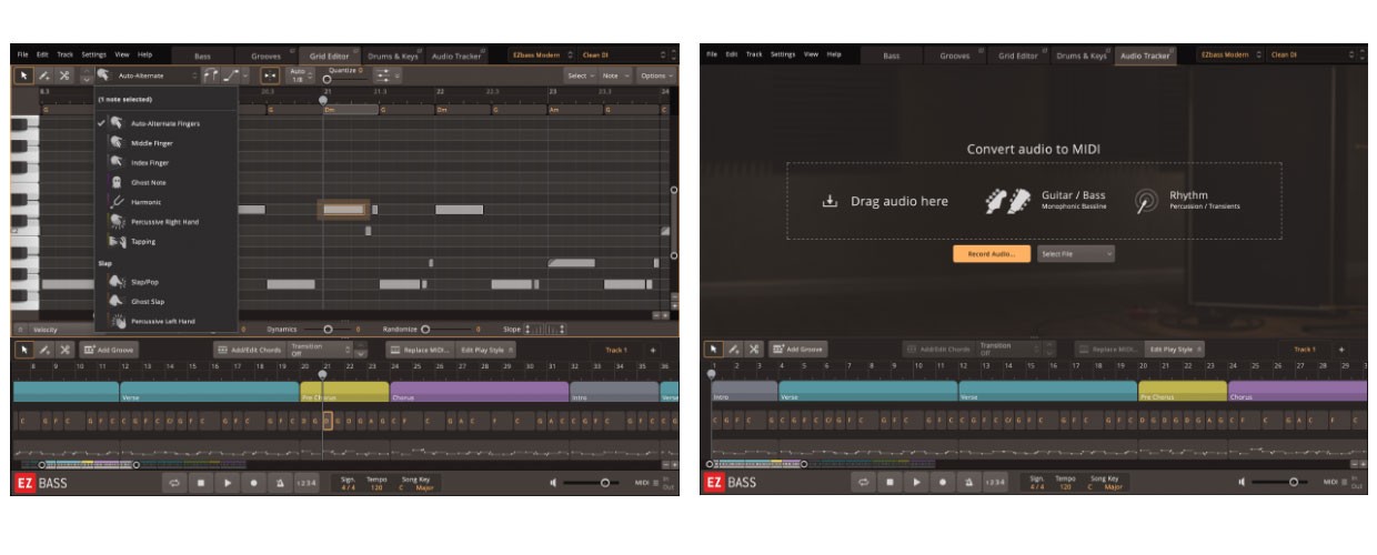 EZbass Articulations & Audio Tracker GUI