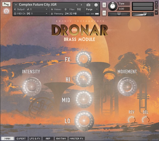 Dronar Brass GUI Screen