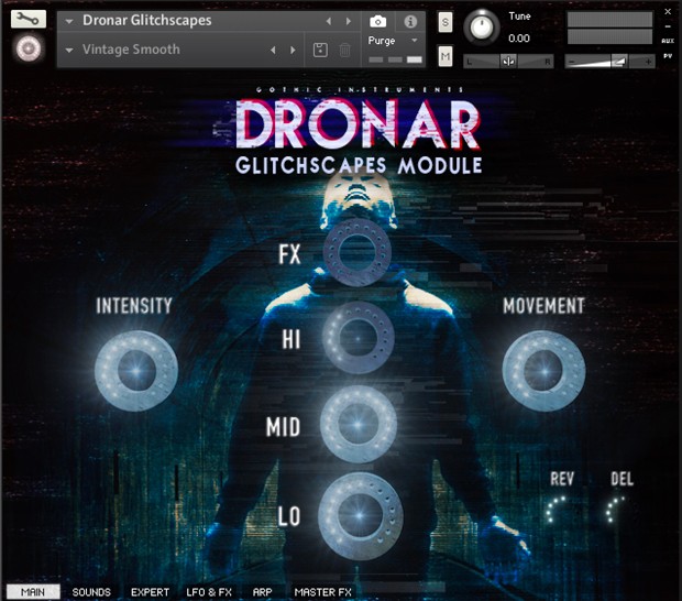 Dronar Glitchscapes UI Screen