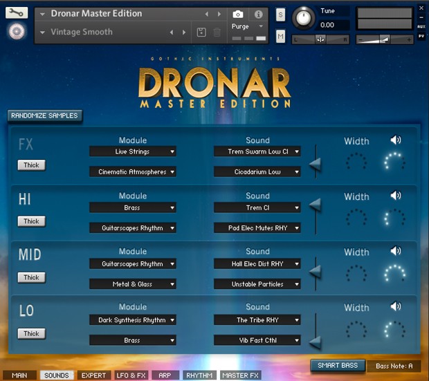 Dronar Master Edition Sounds GUI