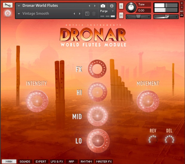 Dronar World Flutes GUI Screen