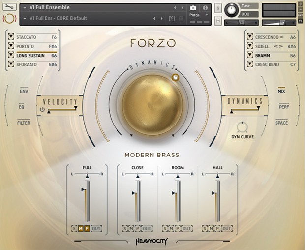 Forzo Modern Brass Main GUI Screen