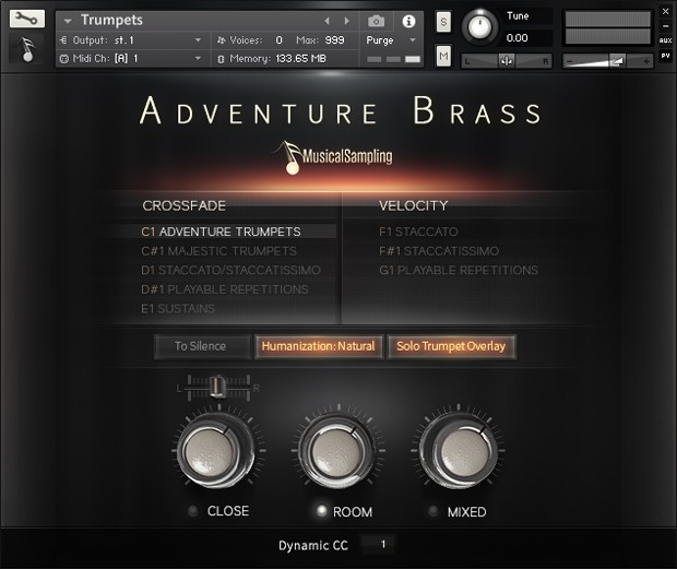 Adventure Brass GUI Screen