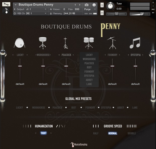 Boutique Drums Penny GUI